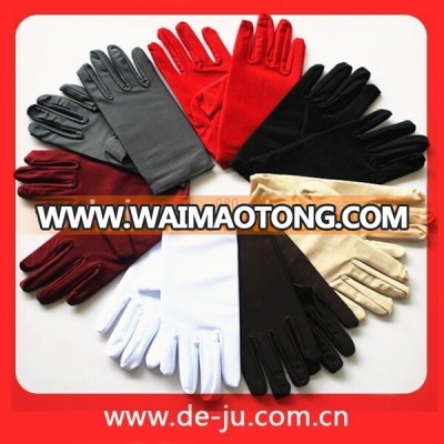 Party Wedding Dress Short Colorful Satin Gloves