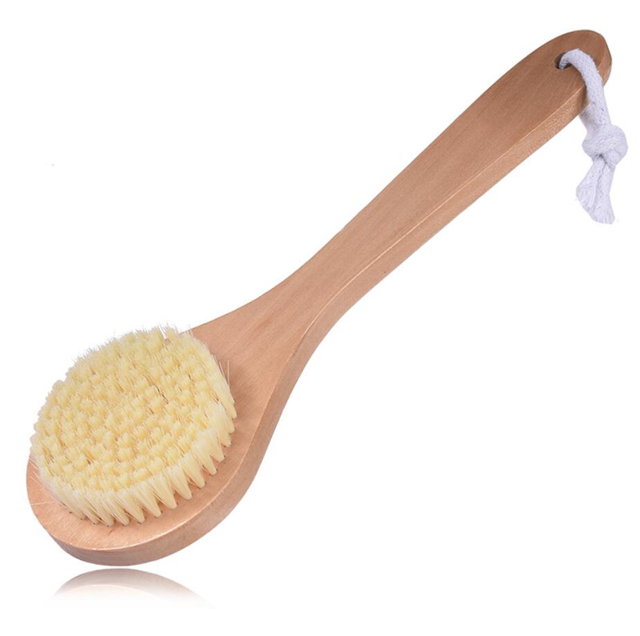 Customized logo laser wooden Body wash brush